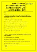 PROFESSIONAL &NewLine;DEVELOPMENT FINAL &NewLine;EXAM QUESTIONS AND &NewLine;ANSWERS 2026 - 2027