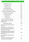 Home Health Aide Competency Test T&sol;F &ndash; Answers