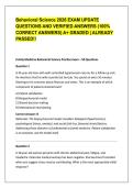 Behavioral Science 2026 EXAM UPDATE &NewLine;QUESTIONS AND VERIFIED ANSWERS &lpar;100&percnt; &NewLine;CORRECT ANSWERS&rpar; A&plus; GRADED &vert; ALREADY &NewLine;PASSED&excl;&excl;