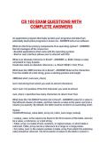 CS 100 EXAM QUESTIONS WITH COMPLETE ANSWERS