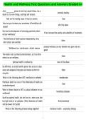 Health and Wellness Test Questions and Answers Graded A&plus;