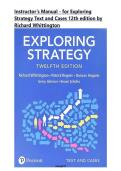 Instructor&rsquo;s Manual - for Exploring Strategy Text and Cases 12th edition by Richard Whittington&vert; All Verified Chapters 1-16 Complete Guide A&plus;