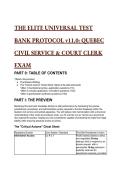 2026&sol;2027 THE ELITE UNIVERSAL TEST BANK PROTOCOL v11&period;0&colon; Quebec Civil Service & Court Clerk Exam Prep &lpar;20&plus; S-Tier Questions & Answers&rpar;