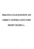 NR462 FINAL EXAM QUESTIONS AND&NewLine;CORRECT ANSWERS LATEST GUIDE&NewLine;2026&sol;2027 GRADED A&plus; &period;