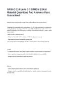 NRSAD 114 Units 1-3 STUDY EXAM Material Questions And Answers Pass Guaranteed