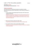 BIO 202L &vert;Lab 11 The Circulatory System&vert; With complete Questions and answers&vert; Updated RATED &plus; &vert; 100&percnt; CORRECT&vert; Straighterline