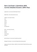 Nurs 114 Exam 1 Questions With Correct Detailed Answers 100&percnt; Pass&NewLine;&NewLine;