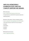 NURS 5334 ANTIMICROBIALS&NewLine;EXAMINATION STUDY GUIDE 2026&NewLine;COMPLETE QUESTIONS AND ANSWERS