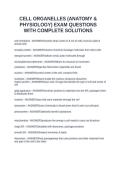 CELL ORGANELLES &lpar;ANATOMY & PHYSIOLOGY&rpar; EXAM QUESTIONS WITH COMPLETE SOLUTIONS