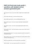 NUR 114 Final exam study guide 1 questions with detailed correct answers guaranteed pass