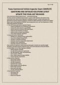 Texas Commercial Vehicle Inspector Exam COMPLETE QUESTIONS AND DETAILED SOLUTIONS LATEST UPDATE THIS YEAR-JUST RELEASED&period;pdf&NewLine;&NewLine;