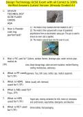Design Technology GCSE Exam with all Correct & 100&percnt; Verified Answers &vert;Latest Version &vert;Already Graded A&plus;