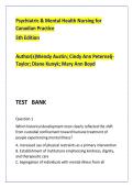 Psychiatric & Mental Health Nursing for Canadian Practice&comma; 5th Edition Test Bank with Rationales &vert; NCLEX-Style Mental Health Nursing Questions &vert; Canadian Nursing Exam Prep &vert; Complete Chapter Coverage