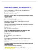 Green light Exam Questions & Answers &lpar;Verified Answers&rpar;&comma; 100&percnt; Guaranteed Pass &vert;&vert;Complete A&plus; Guide