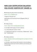 NURS 5338 CERTIFICATION EVALUATION&NewLine;2026 SOLVED QUESTION SET GRADED A&plus;
