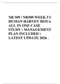 NR 509 &sol; NR509 WEEK 5 I&NewLine;HUMAN HARVEY HOYA&NewLine;ALL IN ONE CASE&NewLine;STUDY &lpar; MANAGEMENT&NewLine;PLAN INCLUDED &rpar;&NewLine;LATEST UPDATE 2026 &period;
