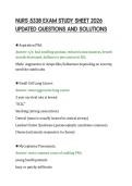 NURS 5338 EXAM STUDY SHEET 2026&NewLine;UPDATED QUESTIONS AND SOLUTIONS&NewLine;