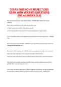 Texas Emissions Inspections Exam 2026 &ndash; Verified Questions and Answers &ndash; Complete Certification Study Material
