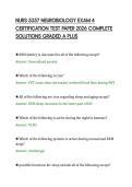 NURS 5357 NEUROBIOLOGY EXAM 4&NewLine;CERTIFICATION TEST PAPER 2026 COMPLETE&NewLine;SOLUTIONS GRADED A PLUS