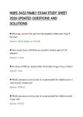 NURS 5432 FAMILY EXAM STUDY SHEET&NewLine;2026 UPDATED QUESTIONS AND&NewLine;SOLUTIONS