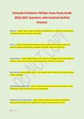 Colorado Esthetician Written Exam Study Guide &NewLine;2026&vert;2027 Questions with Detailed Verified &NewLine;Answers