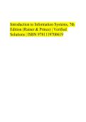 INTRODUCTION TO INFORMATION SYSTEMS 7TH EDITION &lpar;RAINER & PRINCE&rpar; VERIFIED SOLUTIONS 