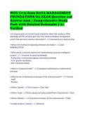 WGU C175 D426 DATA MANAGEMENT&NewLine;FOUNDATIONS OA EXAM Question and&NewLine;Answer 2026 &vert; Comprehensive Study&NewLine;Pack with Detailed Rationales &vert; A&plus;&NewLine;Verified