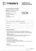 OCR A Level June 2026 Chemistry B Paper 3 Predicted Question Paper