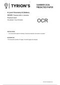 OCR A Level June 2026 Chemistry B Paper 3 Predicted Practical Insert