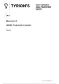 OCR A Level June 2026 Chemistry B Paper 3 Predicted Mark Scheme