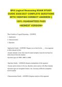 BPA Logical Reasoning EXAM STUDY &NewLine;GUIDE 2026&sol;2027 COMPLETE QUESTIONS &NewLine;WITH VERIFIED CORRECT ANSWERS &vert;&vert; &NewLine;100&percnt; GUARANTEED PASS &NewLine;<NEWEST VERSION> 