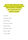 Wisconsin DMV EXAM STUDY GUIDE &NewLine;2026&sol;2027 COMPLETE QUESTIONS WITH &NewLine;VERIFIED CORRECT ANSWERS &vert;&vert; &NewLine;100&percnt; GUARANTEED PASS &NewLine;<NEWEST VERSION> 