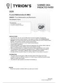 OCR A Level June 2026 Mathematics B Paper 1 Predicted Question Paper