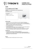 OCR A Level June 2026 Mathematics B Paper 3 Predicted Question Paper
