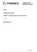 OCR A Level June 2026 Mathematics B Paper 3 Predicted Mark Scheme