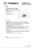 OCR A Level June 2026 Mathematics B Paper 2 Predicted Question Paper