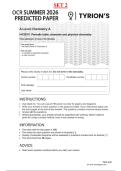 OCR A Level June 2026 Chemistry A Paper 1 Set 2 Predicted Question Paper