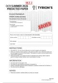 OCR A Level June 2026 Chemistry A Paper 3 Set 2 Predicted Solved Paper