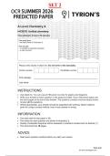 OCR A Level June 2026 Chemistry A Paper 3 Set 2 Predicted Question Paper