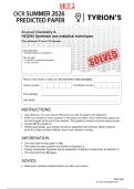 OCR A Level June 2026 Chemistry A Paper 2 Set 2 Predicted Solved Paper