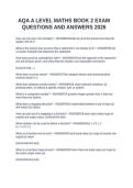 AQA A LEVEL MATHS BOOK 2 EXAM QUESTIONS AND ANSWERS 2026
