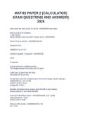 MATHS PAPER 2 &lpar;CALCULATOR&rpar; EXAM QUESTIONS AND ANSWERS 2026&NewLine;&NewLine;