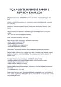 AQA A-LEVEL BUSINESS PAPER 1 REVISION EXAM 2026