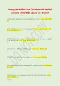 Among the Hidden Exam Questions with Verified &NewLine;Answers &vert;2026&sol;2027 Update &vert; A&plus; Graded