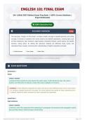 English 101 Final Exam 20&plus; &lpar;2026 2027 Edition&rpar; Exam Prep Bank   100&percnt; Correct Solutions   Expert Rationales
