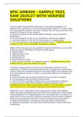EPIC AMB400 - SAMPLE TEST&comma; KAW 2026&sol;27 WITH VERIFIED SOLUTIONS