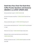 Dutch Bros Flow Check Test Dutch Bros &NewLine;Coffee Practice Questions and Answers&vert;&vert; &NewLine;GRADED A&plus;&vert;&vert; LATEST UPDATE 2026
