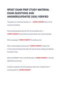 RPSGT EXAM PREP STUDY MATERIAL &NewLine;EXAM QUESTIONS AND &NewLine;ANSWERS&lpar;UPDATED 2026&rpar; VERIFIED 