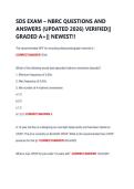 Compilation Bundle of  SDS EXAM &ndash; NBRC QUESTIONS AND ANSWERS &lpar;UPDATED 2026&rpar; VERIFIED&vert;&vert; GRADED A&plus;&vert;&vert; NEWEST&excl;&excl;