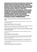 International Economics Comprehensive Study Guide&comma; Solution Manual&comma; Test Bank and Exam Preparation Resource Covering International Trade Theory&comma; Global Economic Policy&comma; Comparative Advantage&comma; Exchange Rate Determination&comma; Balance of Payments&comma; International